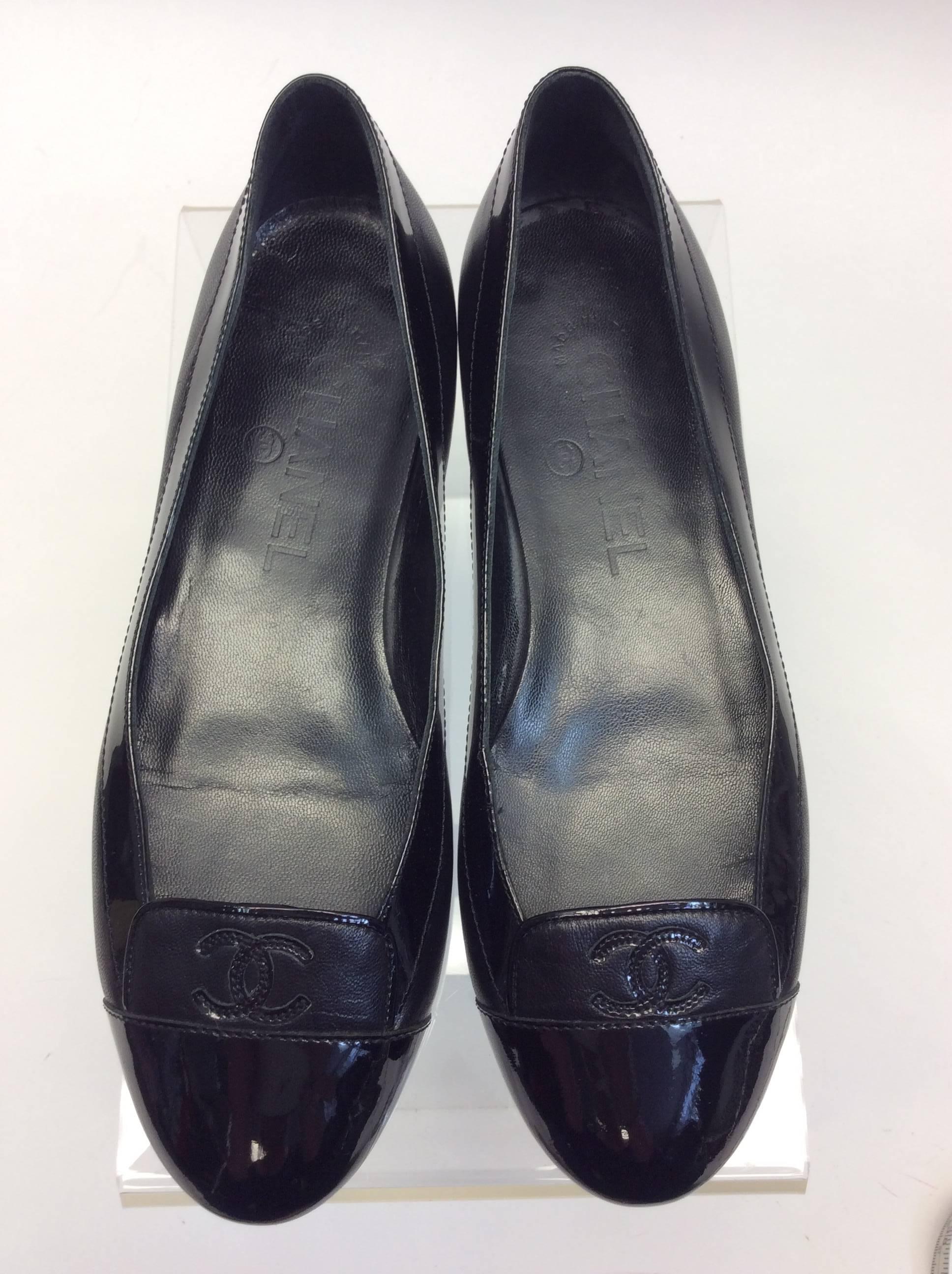 Chanel Black Leather Flats For Sale 1