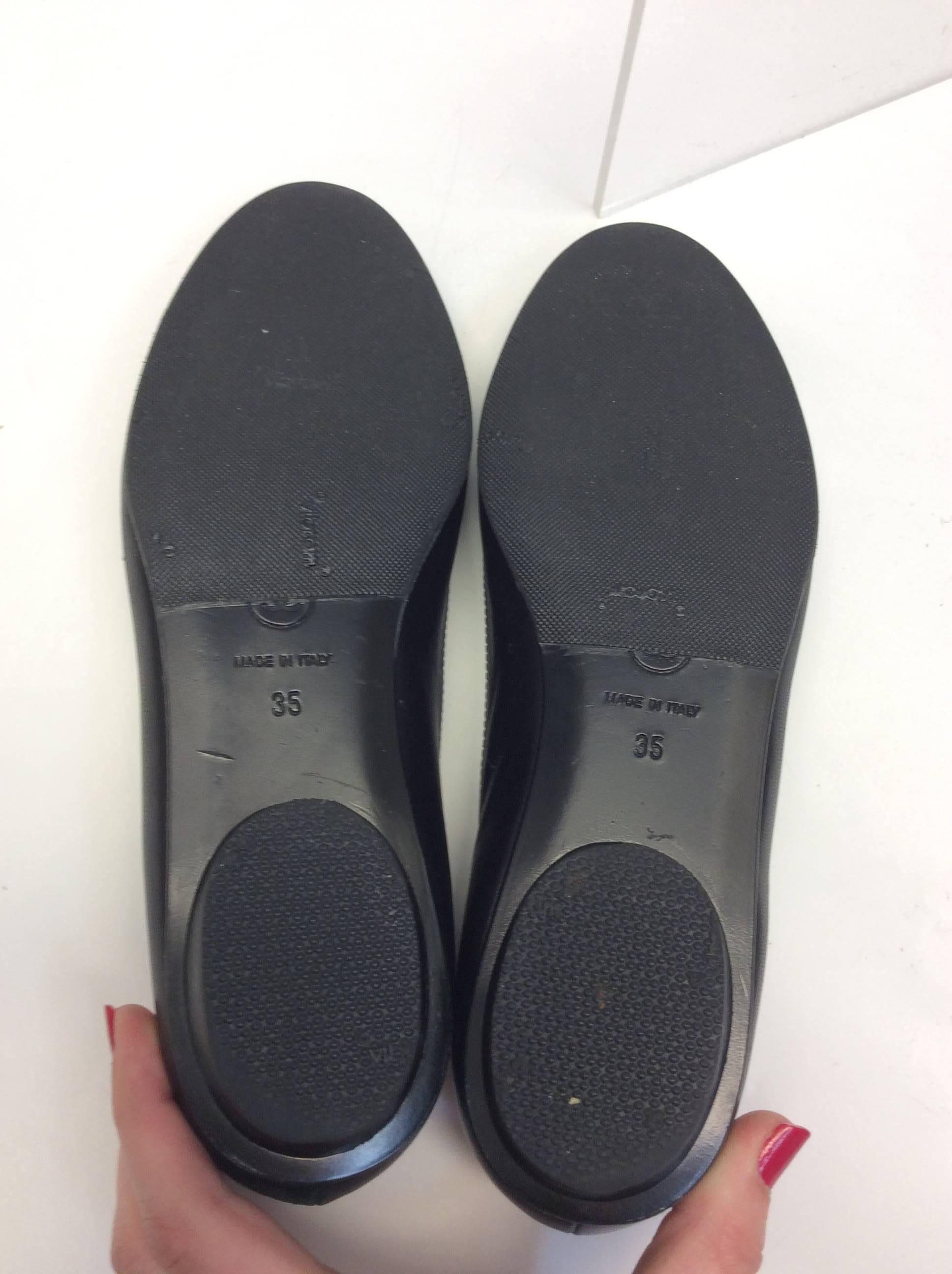 Chanel Black Leather Flats For Sale 4