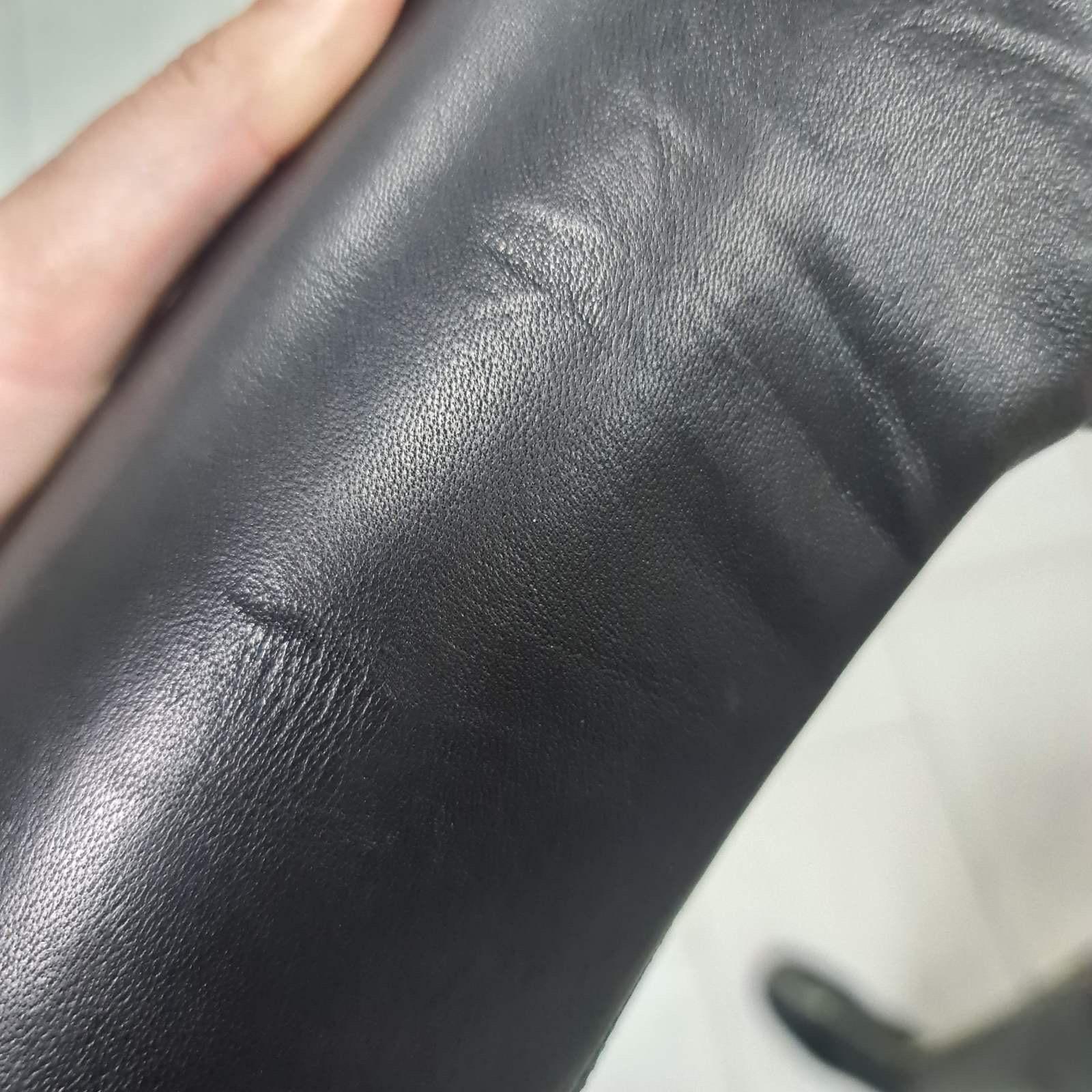 CHANEL Black  Leather Front Zip Over The Knee Boots For Sale 5