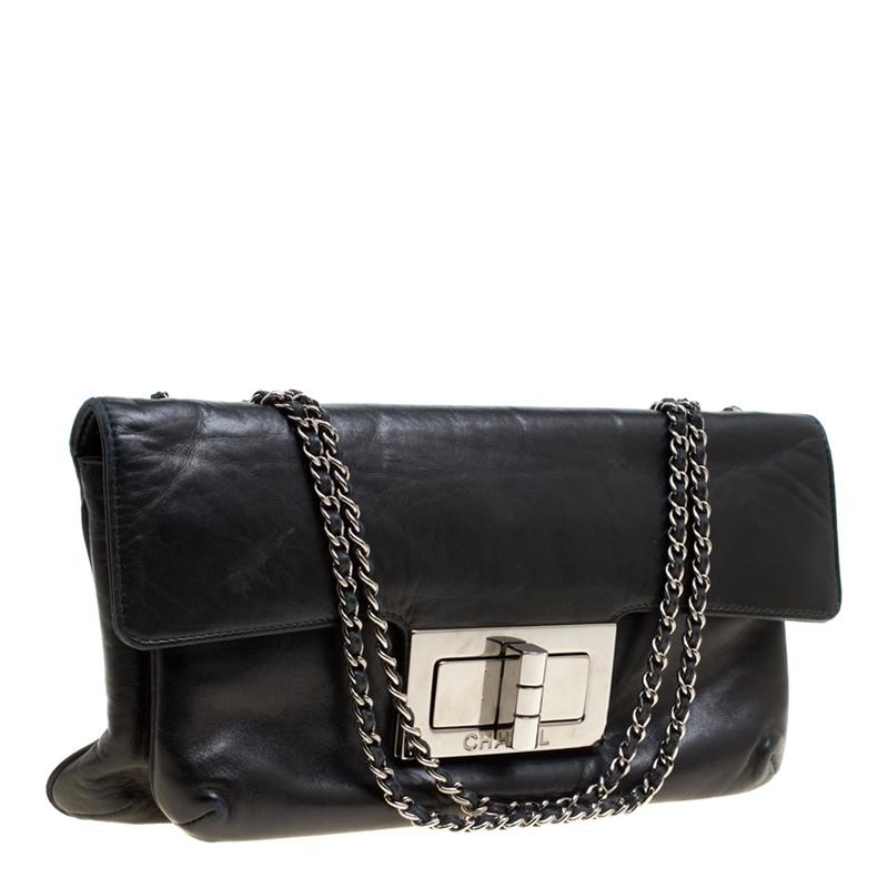 Chanel Black Leather Giant Reissue Flap Shoulder Bag 6