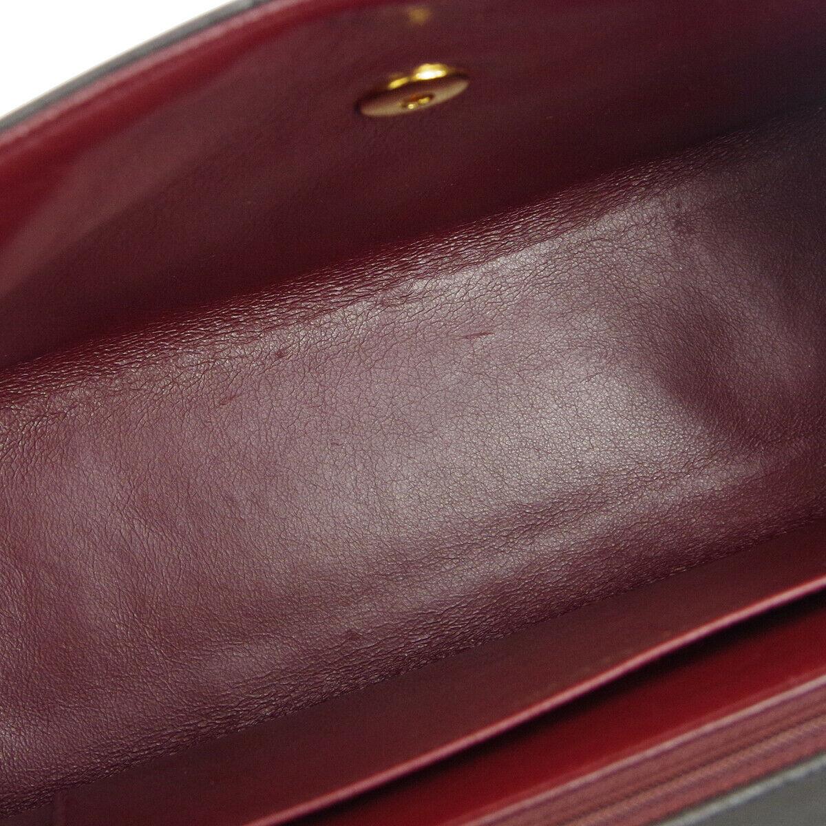 Chanel Black Leather Gold Kelly Style Top Handle Satchel Shoulder Flap Bag 2