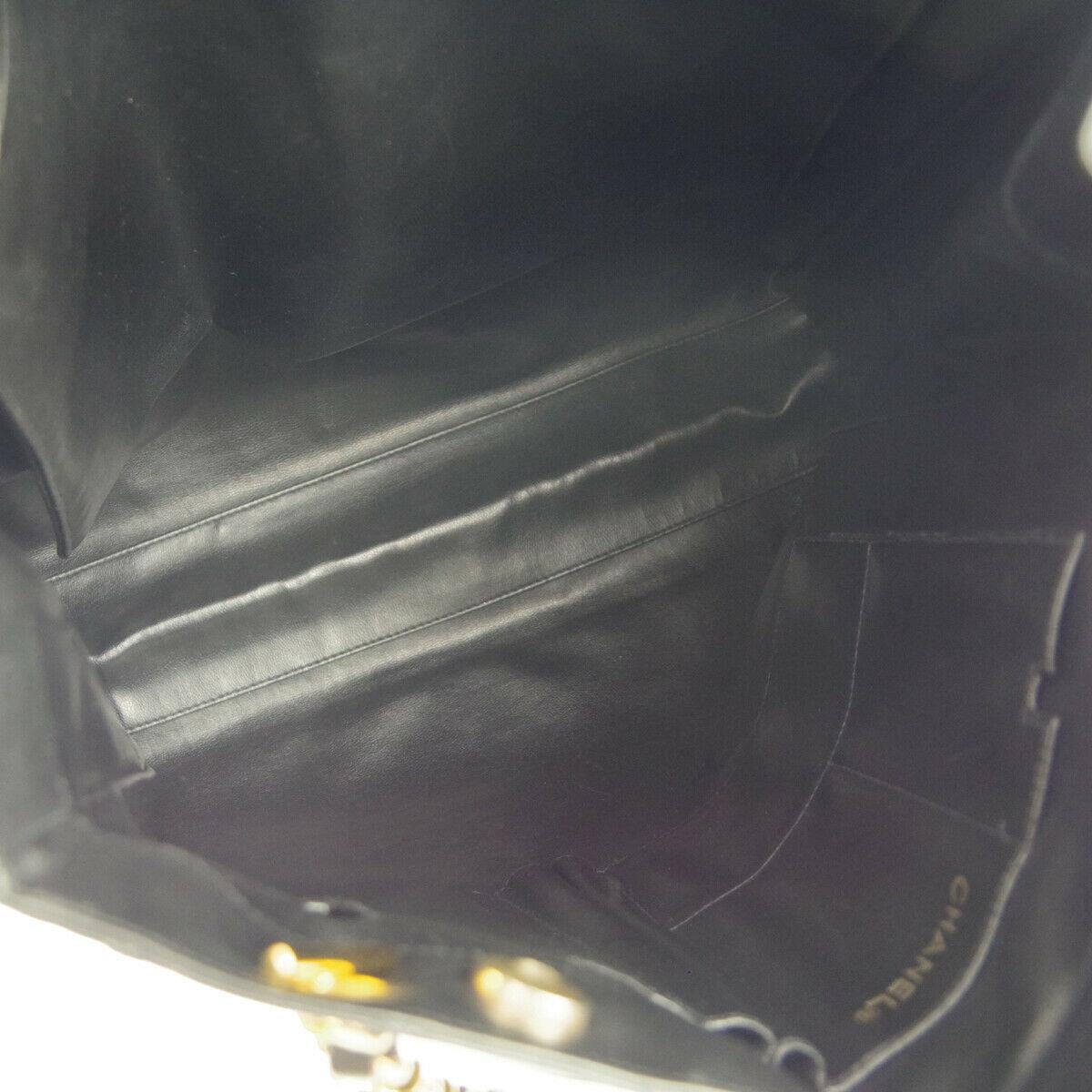 Chanel Black Leather Gold Large Carryall Travel Shopper Shoulder Tote Bag 1