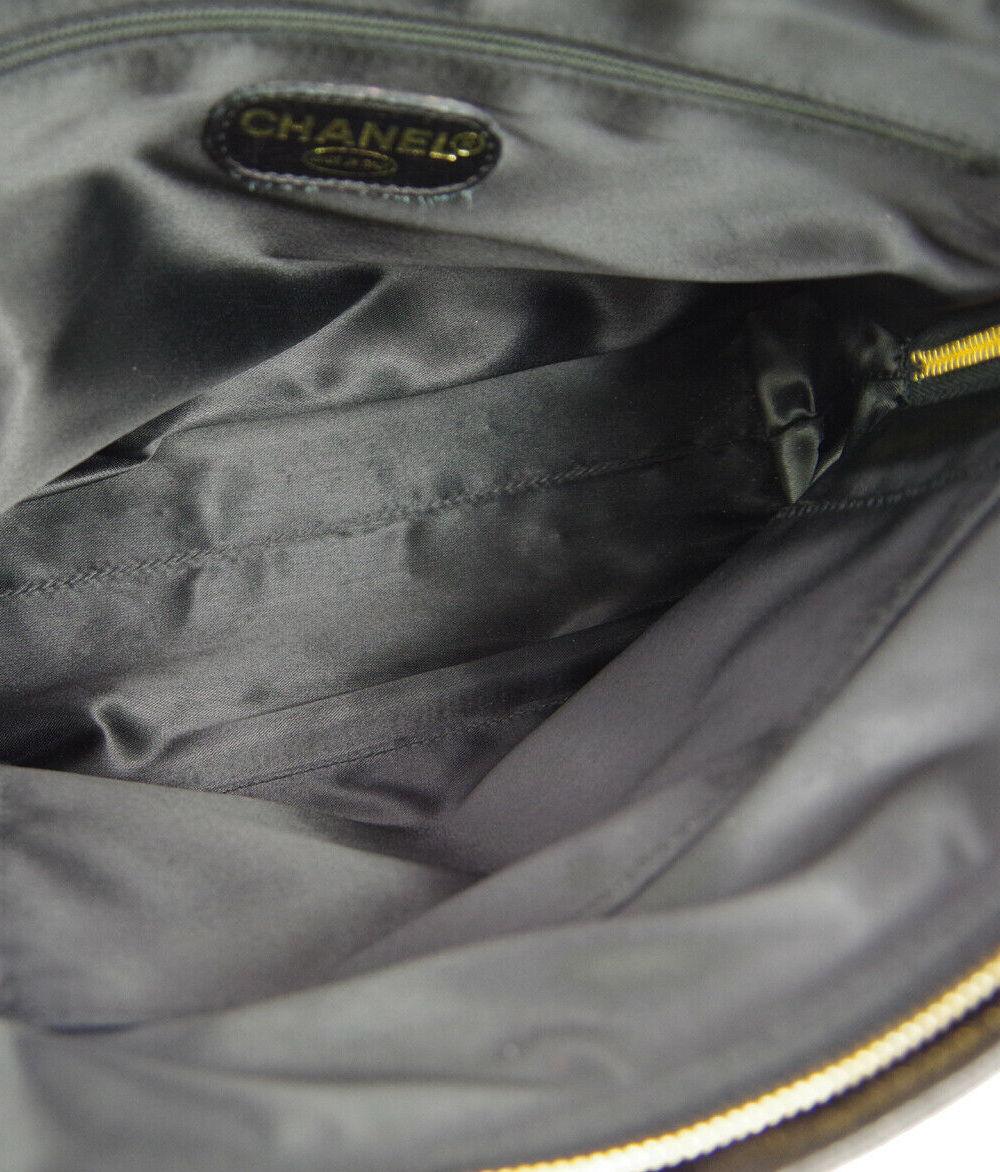 Chanel Black Leather Gold Large 'CHANEL' Travel Carryall Shoulder Bag in Box  2