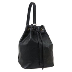 Chanel Black Leather Gold Logo Carryall Slingback Back Travel Shoulder Bag
