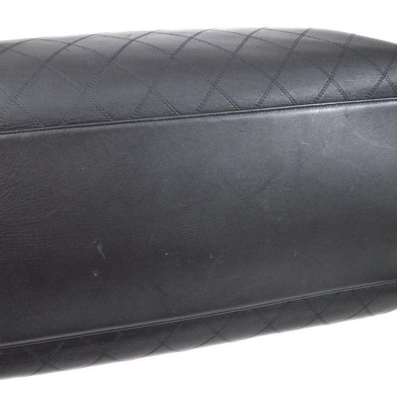 Chanel Noir Cuir Or Supermodel Carryall Travel Weekender Shoulder Tote Bag en vente 2