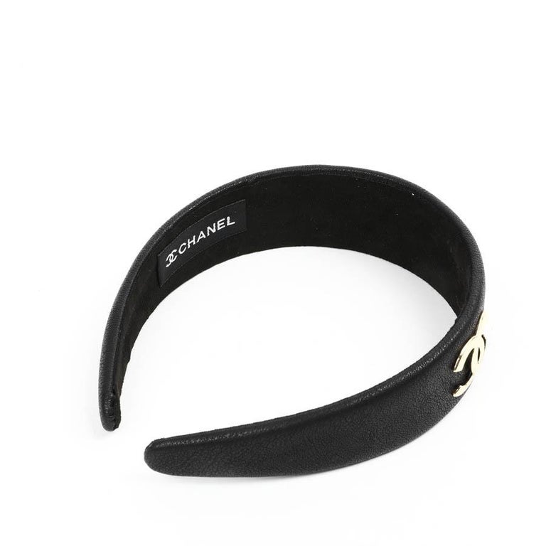 CHANEL Black Leather Headband at 1stDibs  chanel leather headband, chanel  headband price, chanel headband original