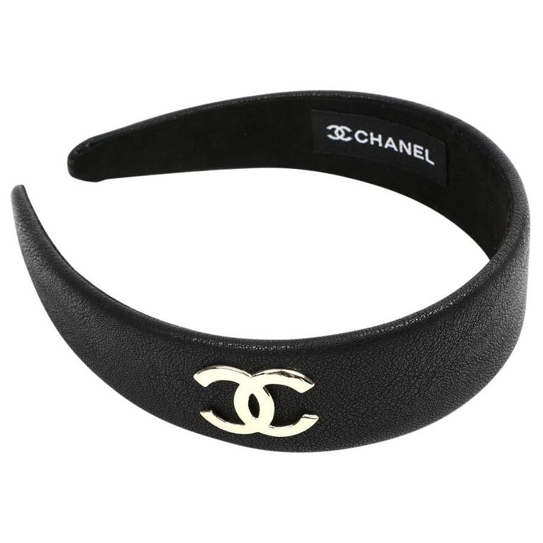 Chanel Black Leather Headband at 1stDibs | chanel headband, chanel ...