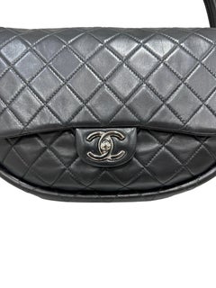 Chanel Black Leather Hula Hoop Shoulder Bag