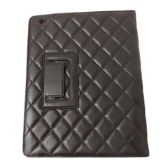 Chanel Black Leather Ipad Case