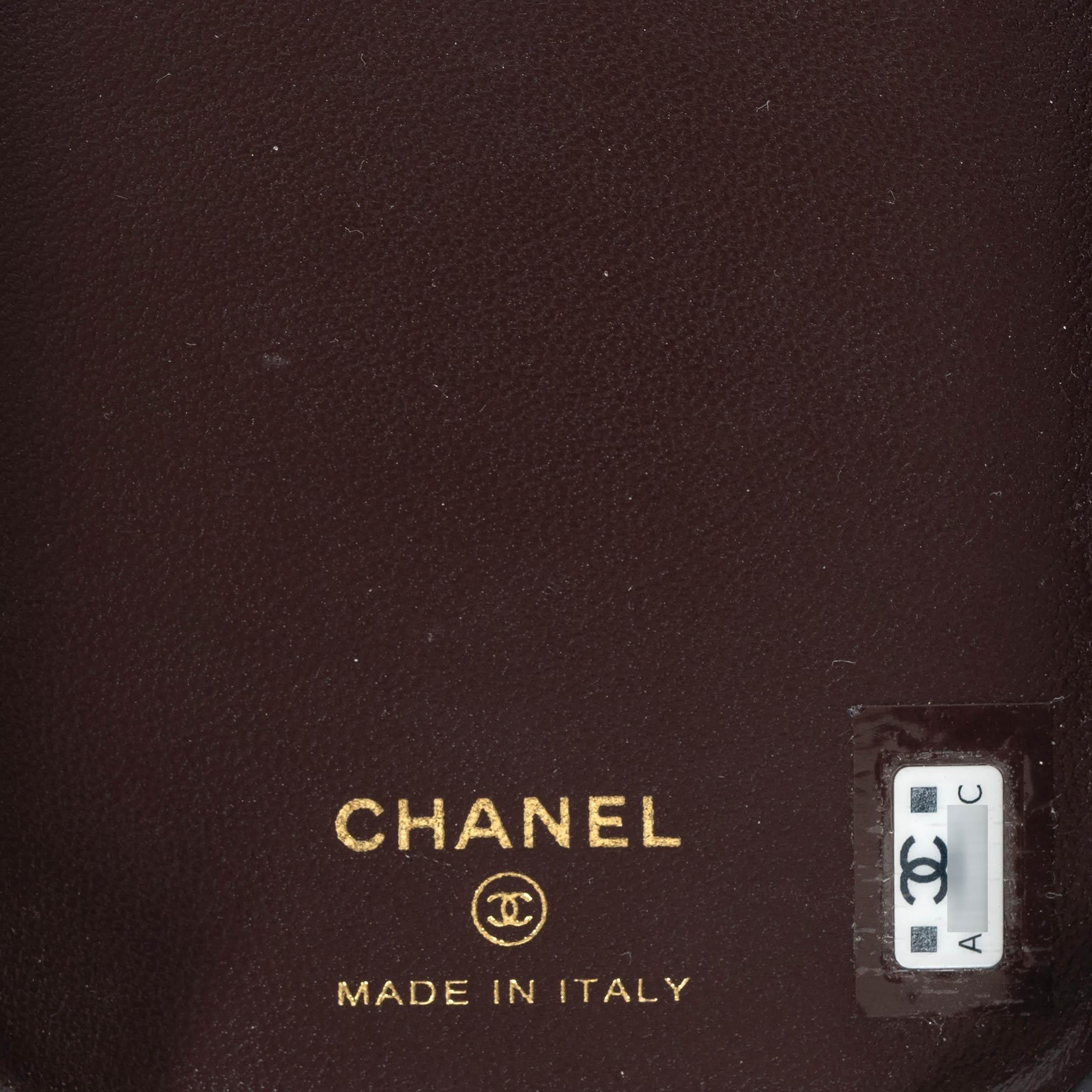 CHANEL black leather IPHONE 13 PRO MAX Case w PEARL STRAP For Sale 5