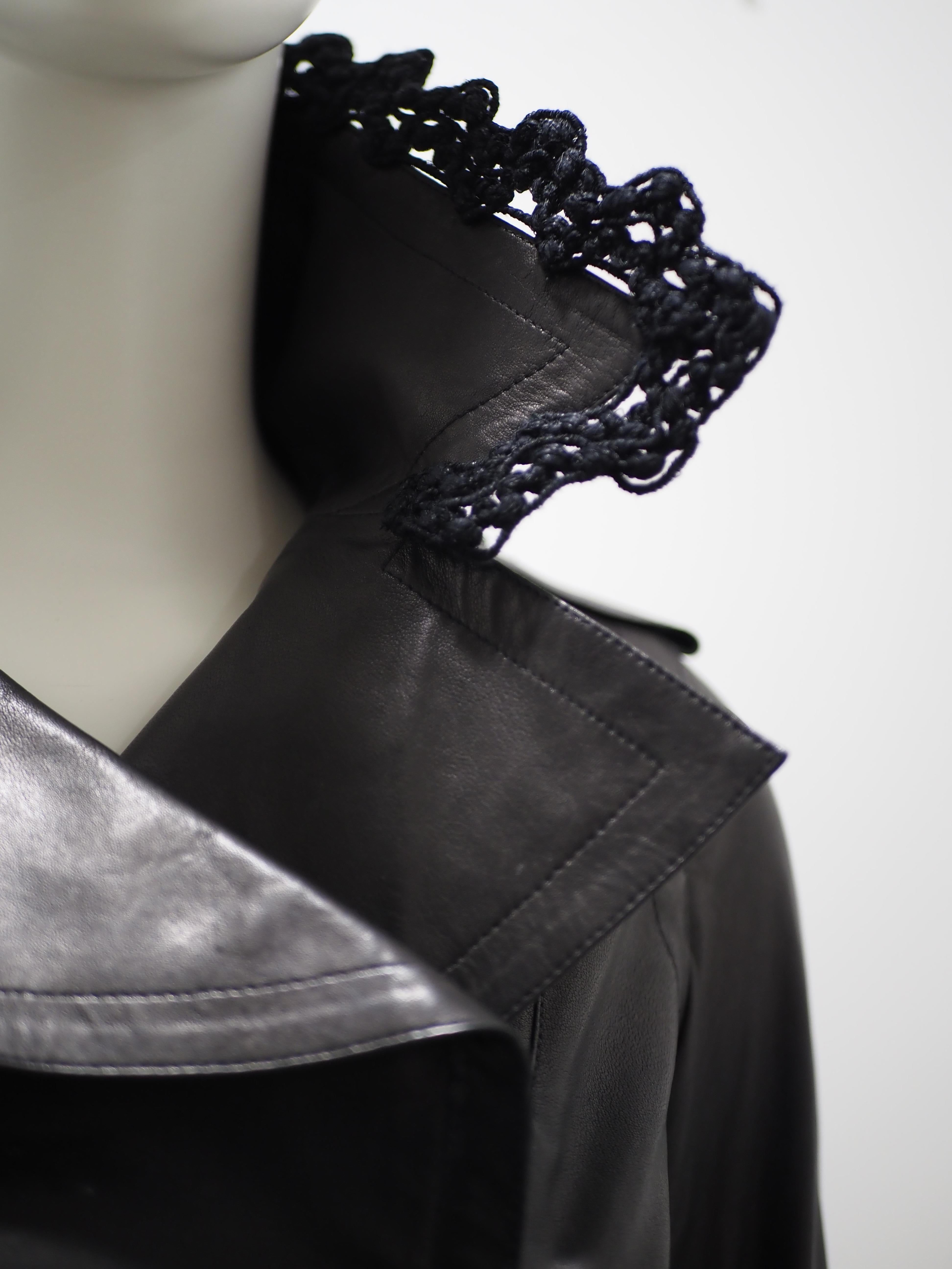 Chanel black leather jacket For Sale 6