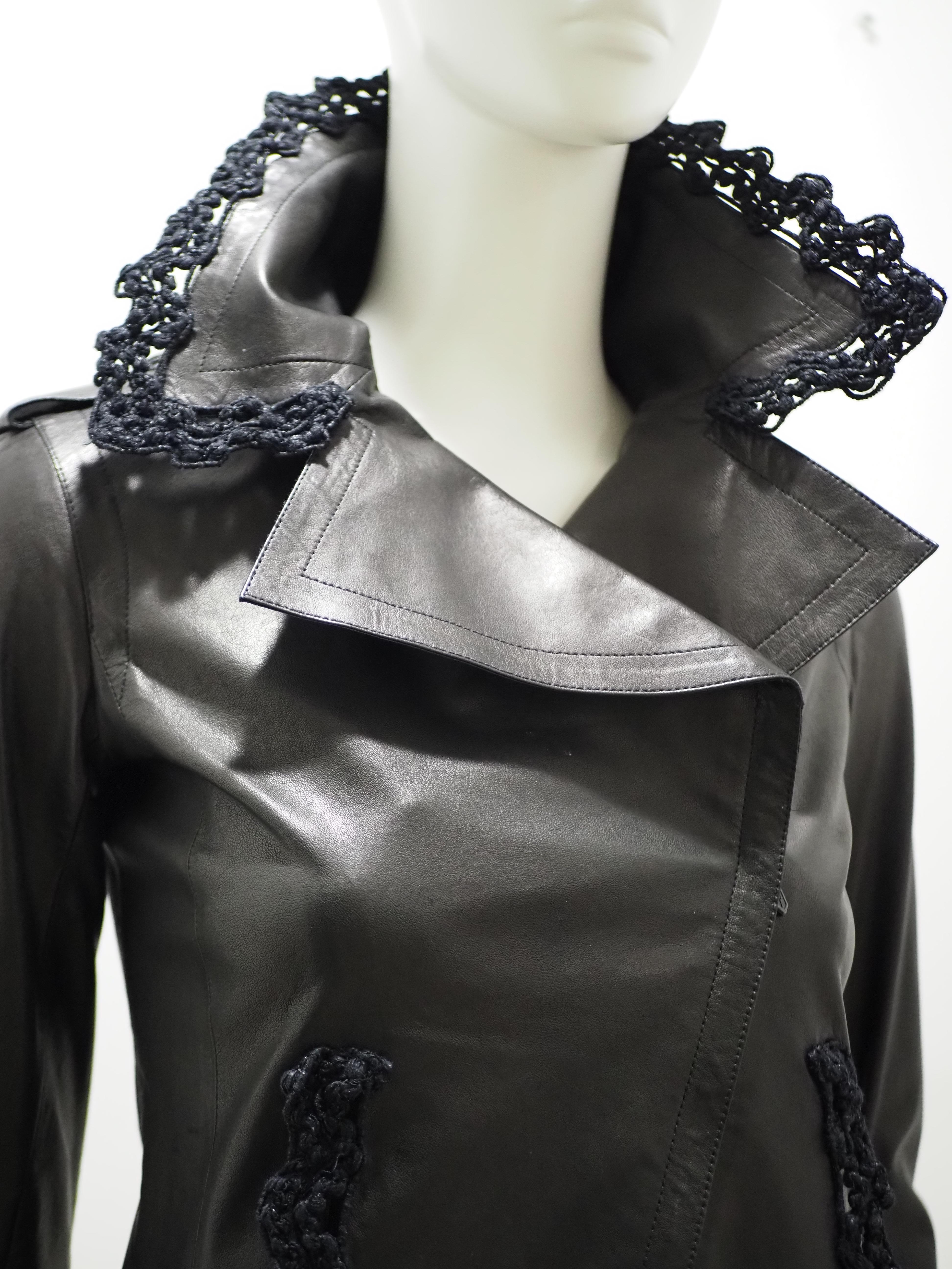Chanel black leather jacket For Sale 7