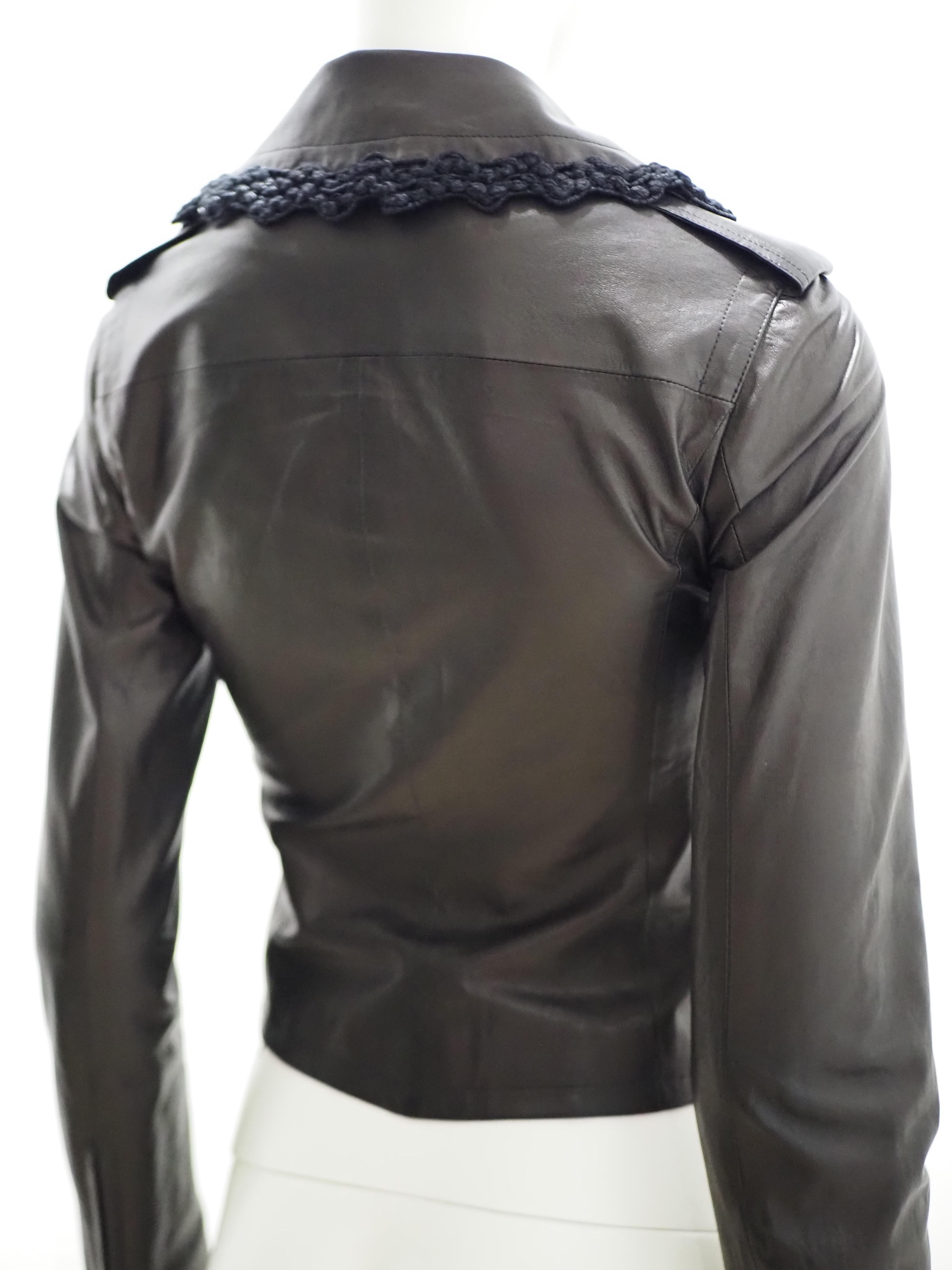 Chanel black leather jacket
lambskin jacket, with silk lining totally made in france in size FR 34, it 38