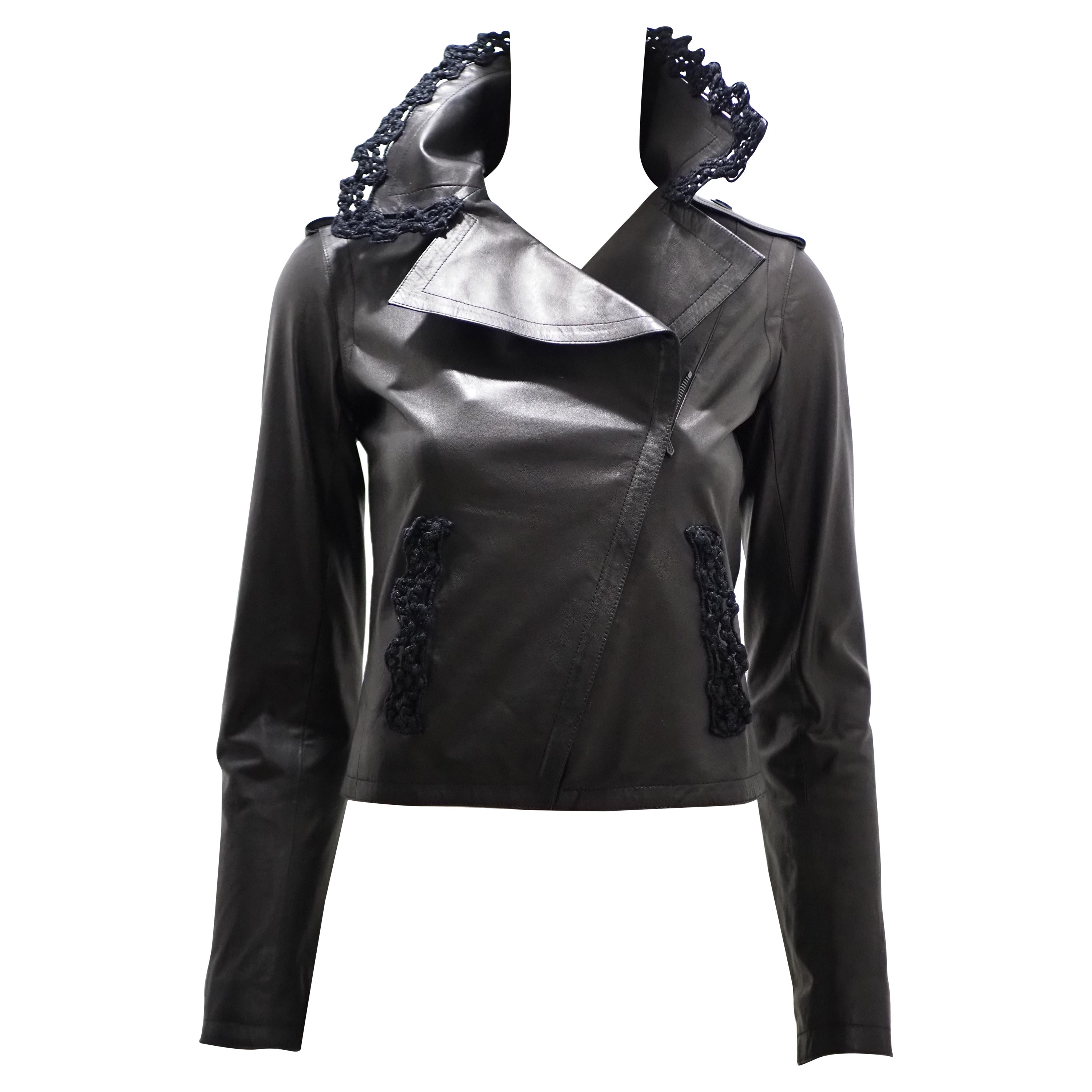 Chanel Schwarze Lederjacke