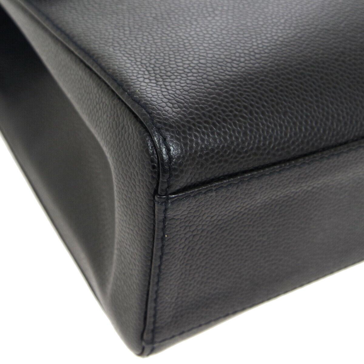 Women's Chanel Black Leather Kelly Brown Tortoise Evening Top Handle Satchel Bag