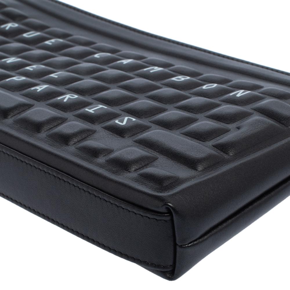 Chanel Black Leather Keyboard Clutch 1
