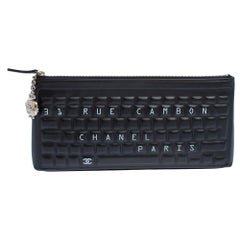 Chanel Black Leather Keyboard Clutch