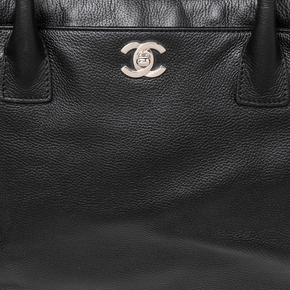 Chanel Black Leather Large Cerf Executive Tote 6