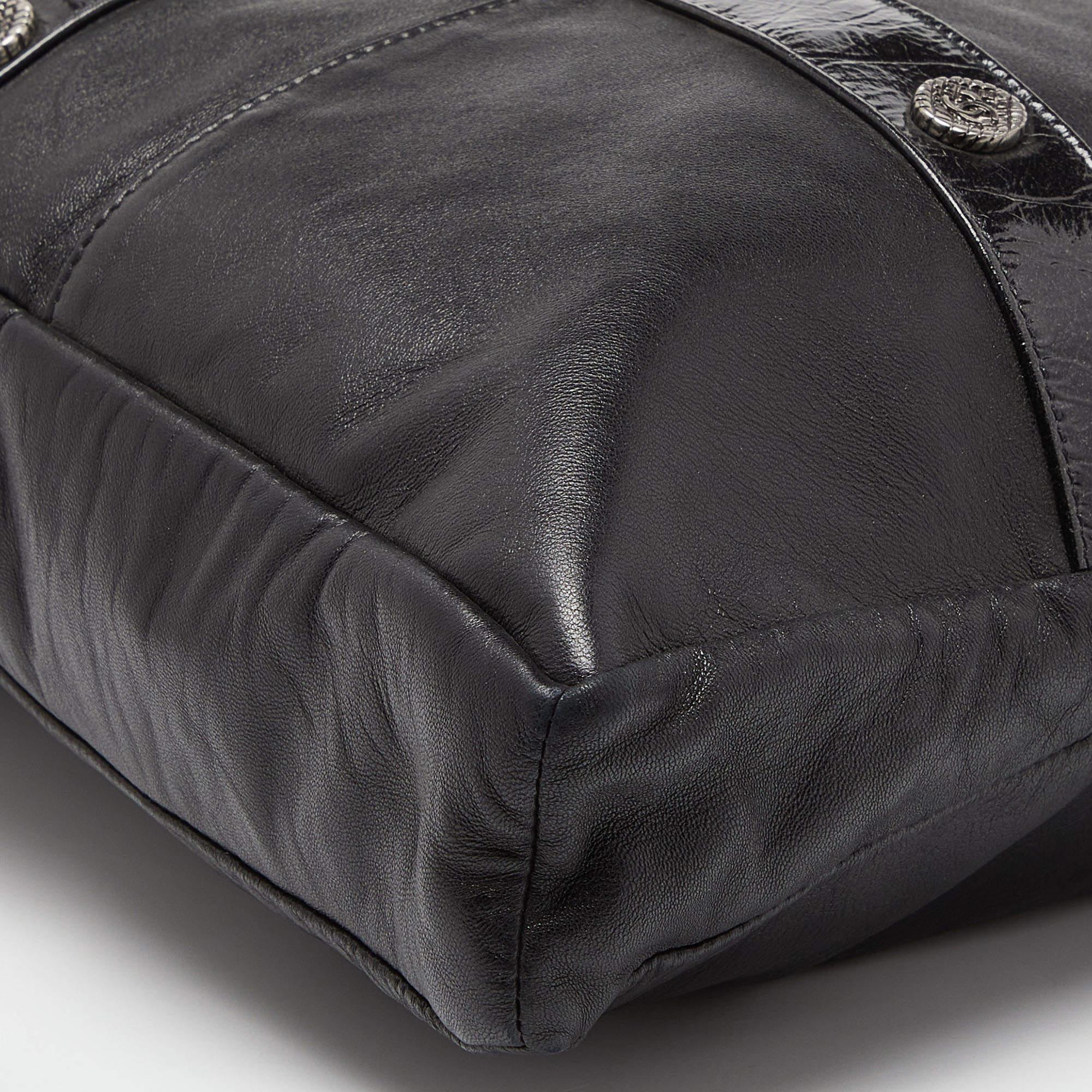 Chanel Black Leather Large Girl Chanel Bag For Sale 1