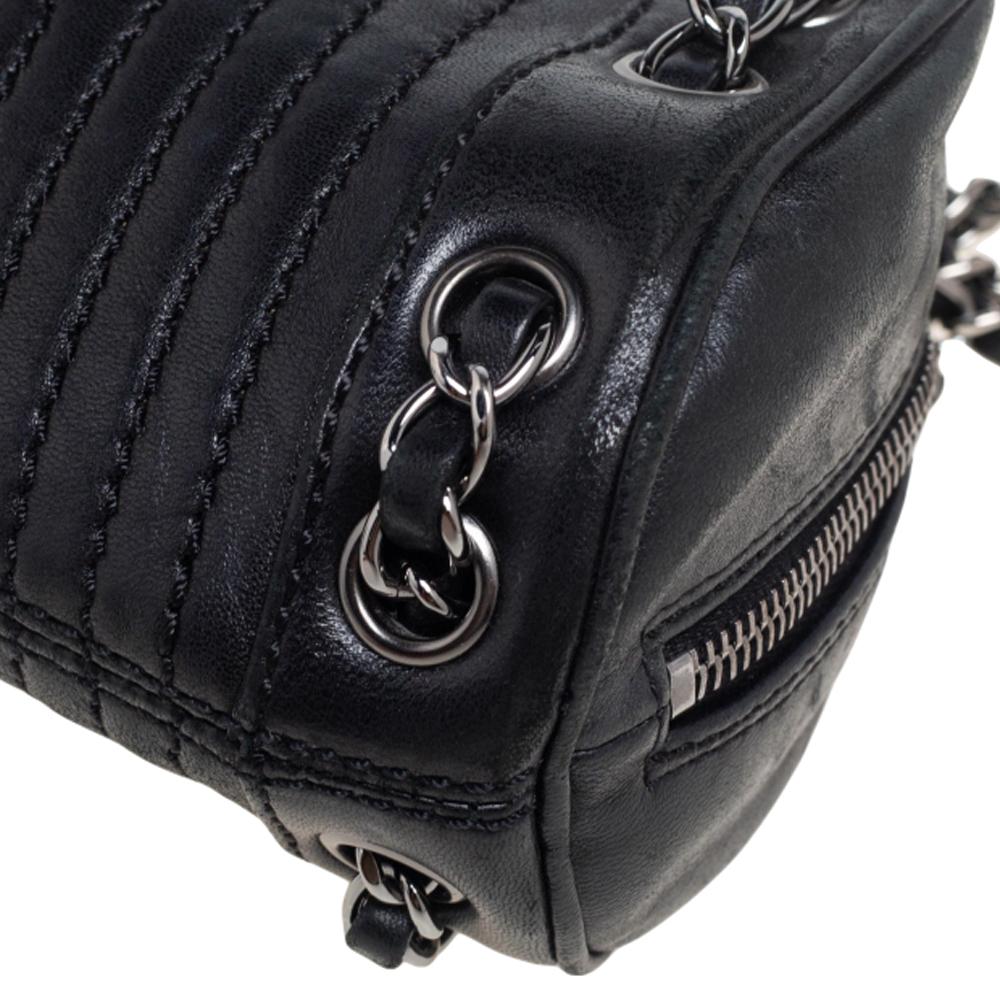 Chanel Black Leather LAX Chain Shoulder Bag 2
