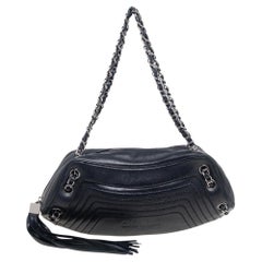 Chanel Black Leather LAX Chain Shoulder Bag at 1stDibs