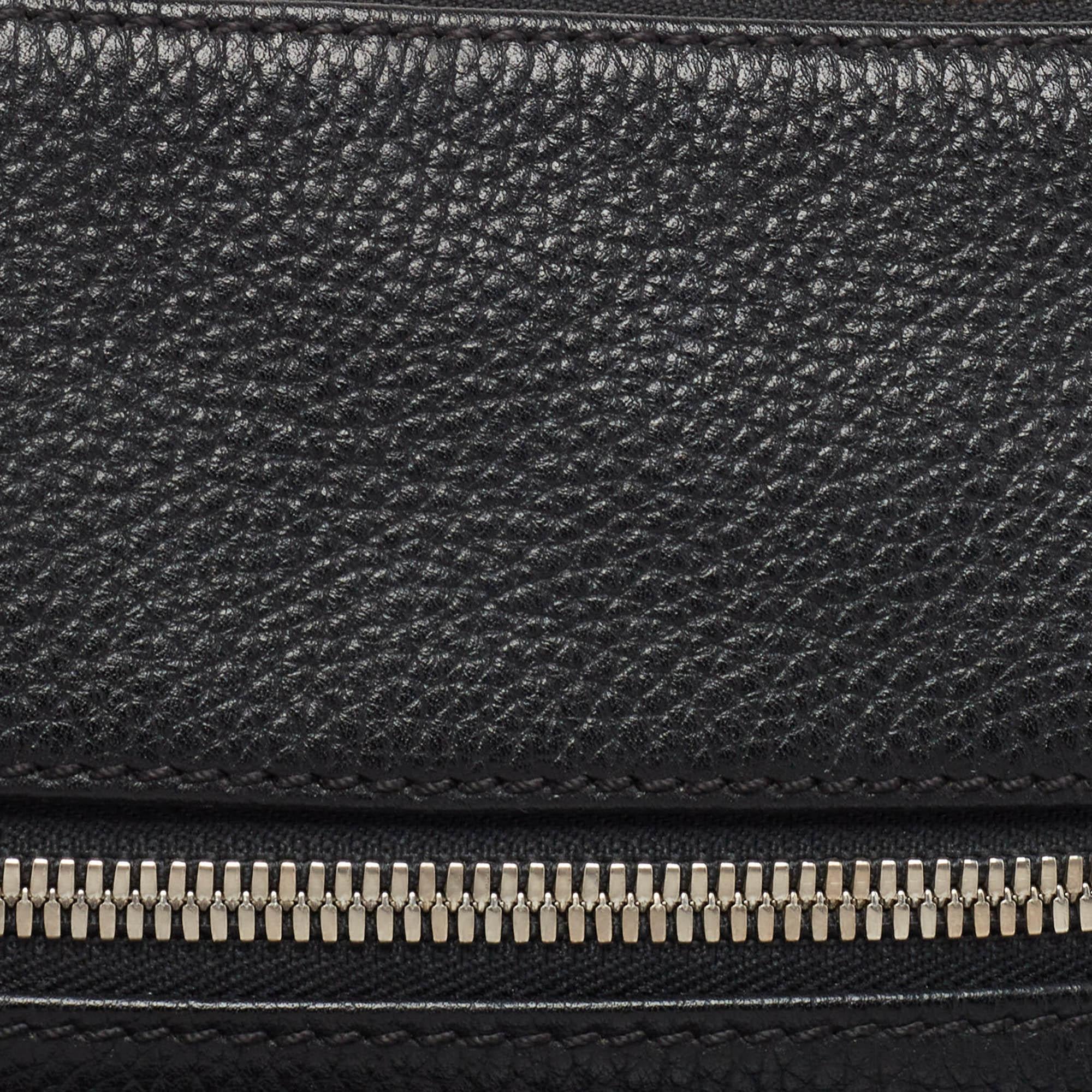 Chanel Black Leather Lax Front Zip Bag 1