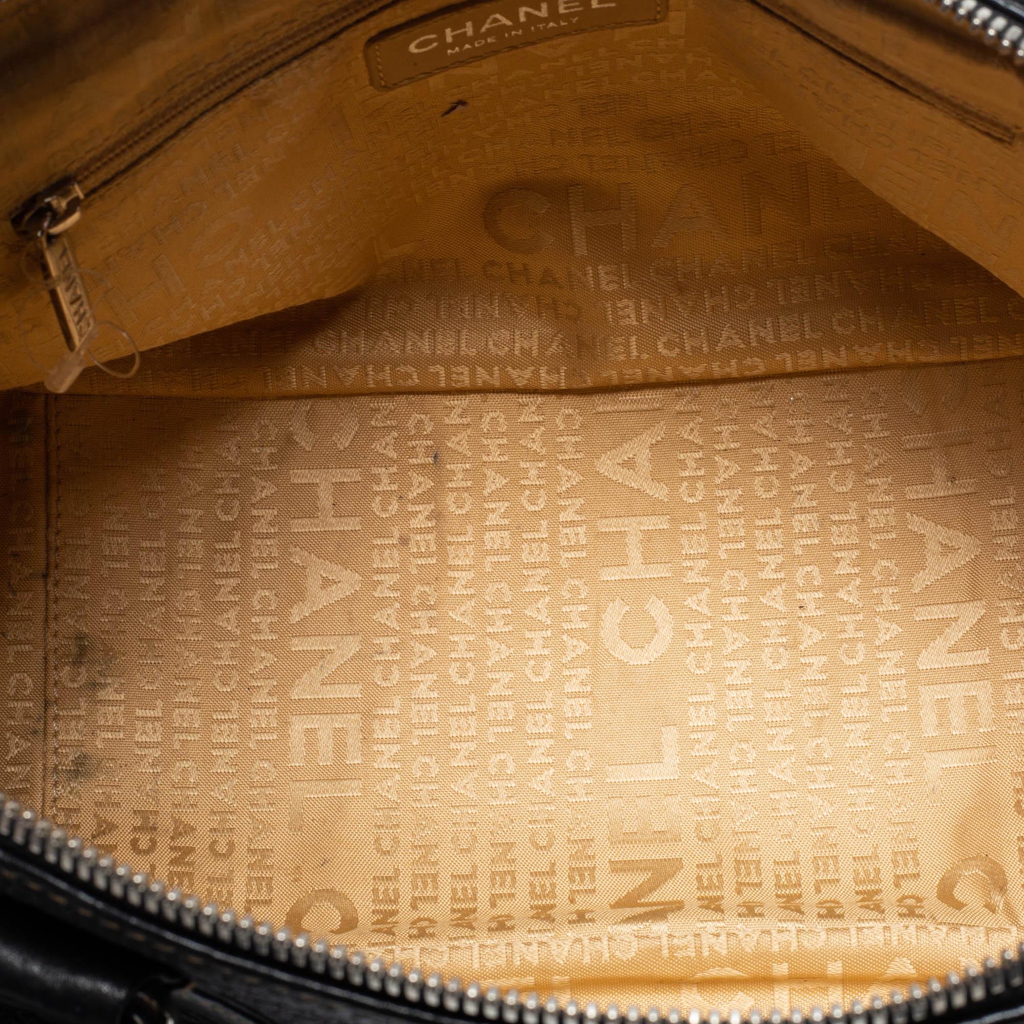 Chanel Black Leather LAX Tassel Bowler Bag 2