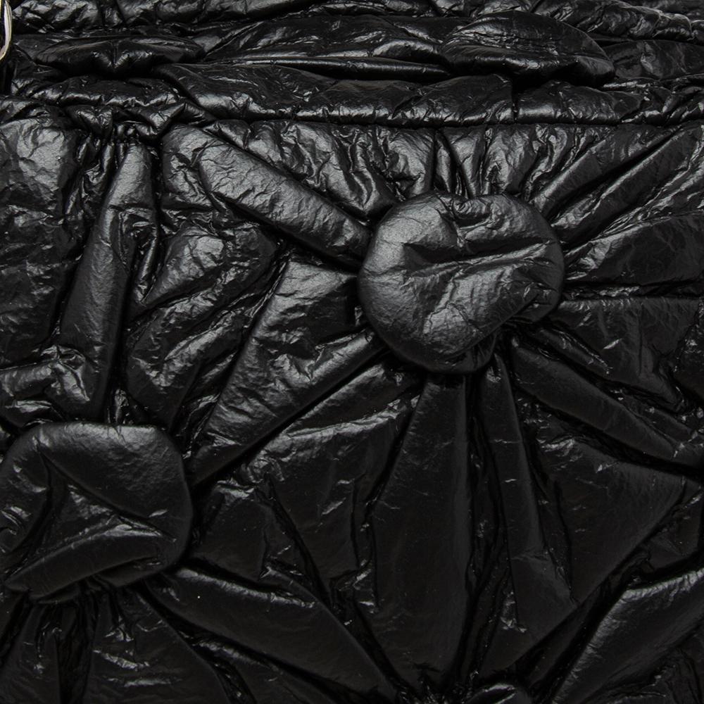 Chanel Black Leather Lemarie Bowler Bag 6