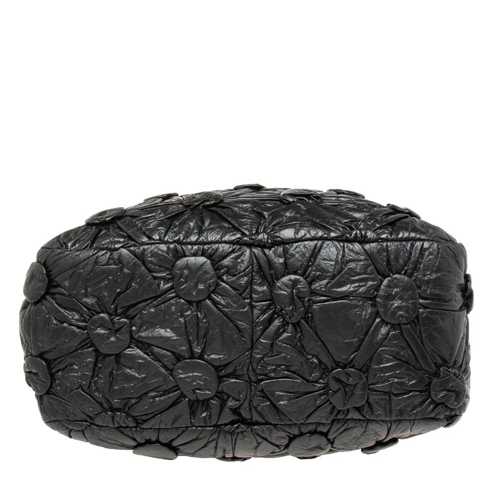 Chanel Black Leather Lemarie Bowler Bag 1
