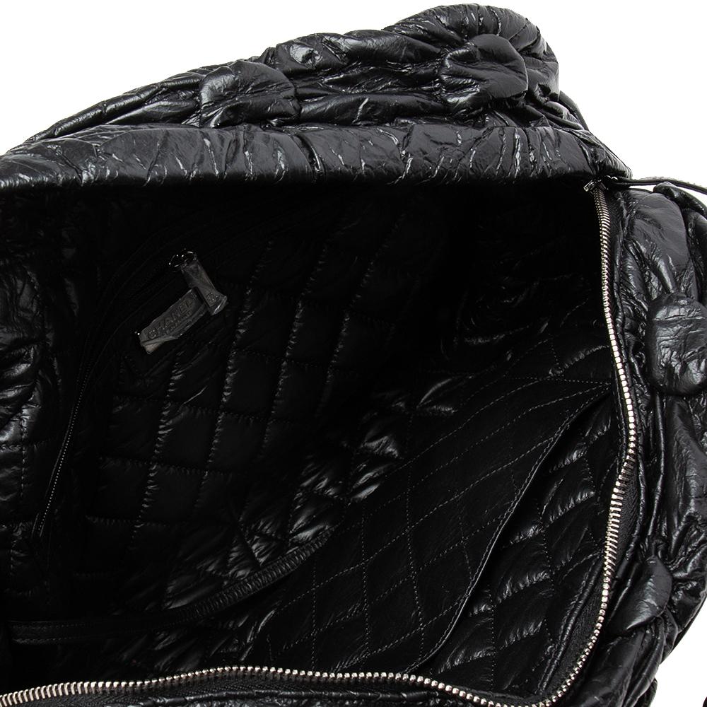 Chanel Black Leather Lemarie Bowler Bag 2