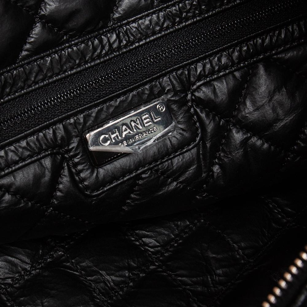 Chanel Black Leather Lemarie Bowler Bag 3