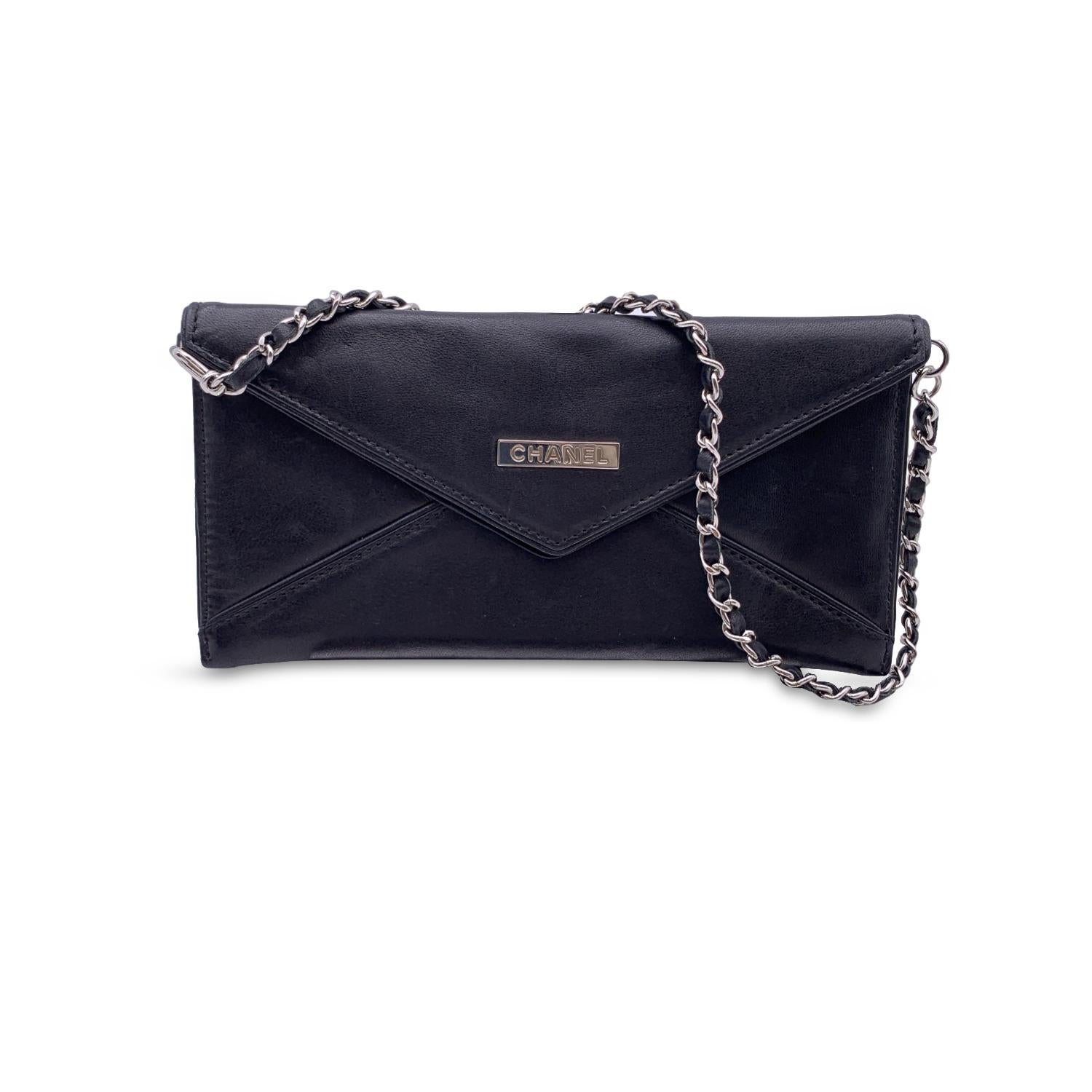 This beautiful Bag will come with a Certificate of Authenticity provided by Entrupy. The certificate will be provided at no further cost.

Lovely mini black leather limited edition Mademoiselle Postcard Bag. Envelope design. 'Mademoiselle Chanel -