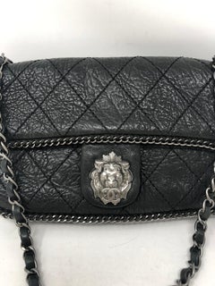 Chanel Black Leather Lion Bag