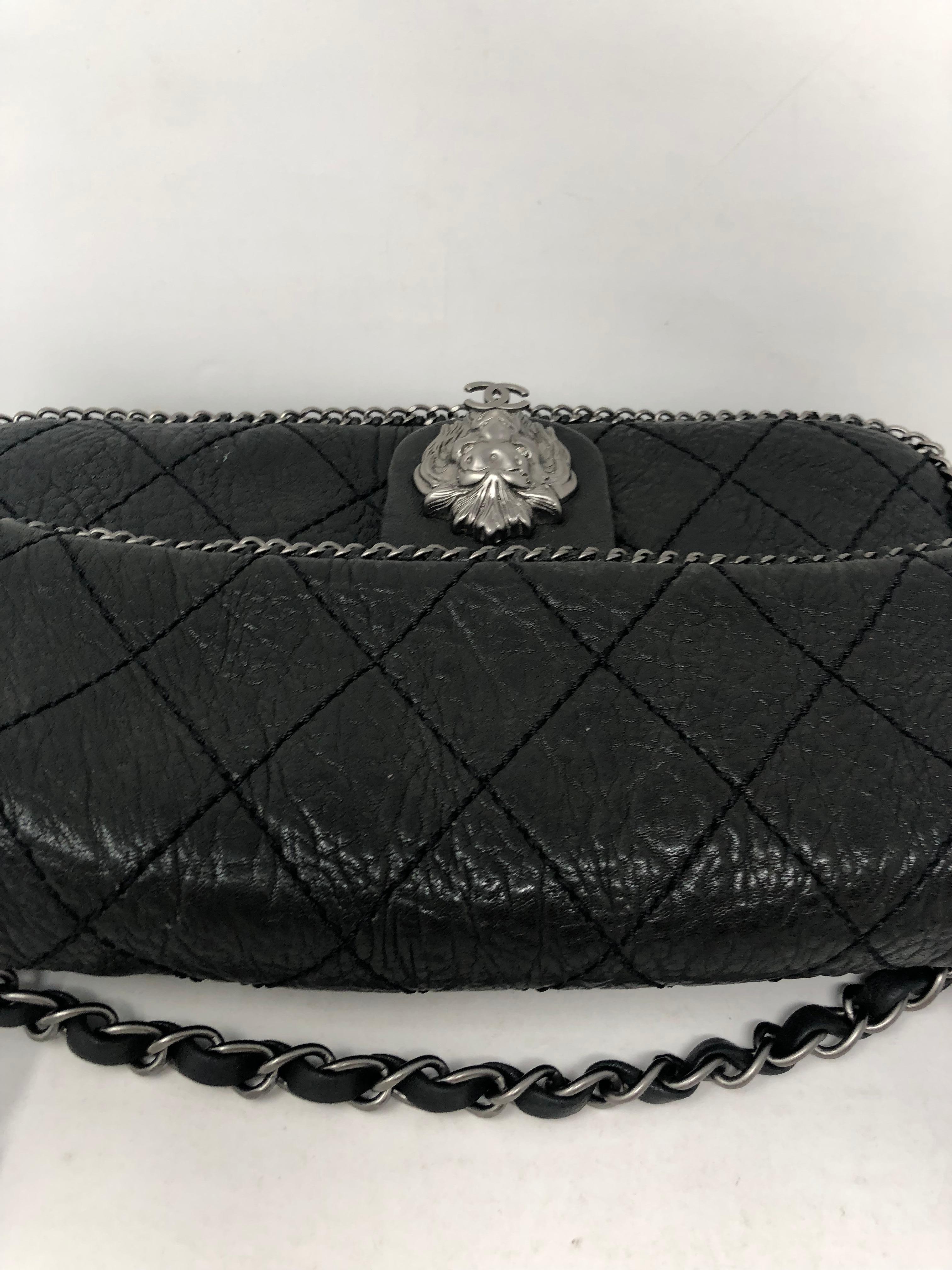 Chanel Black Leather Lion Bag  In Excellent Condition In Athens, GA