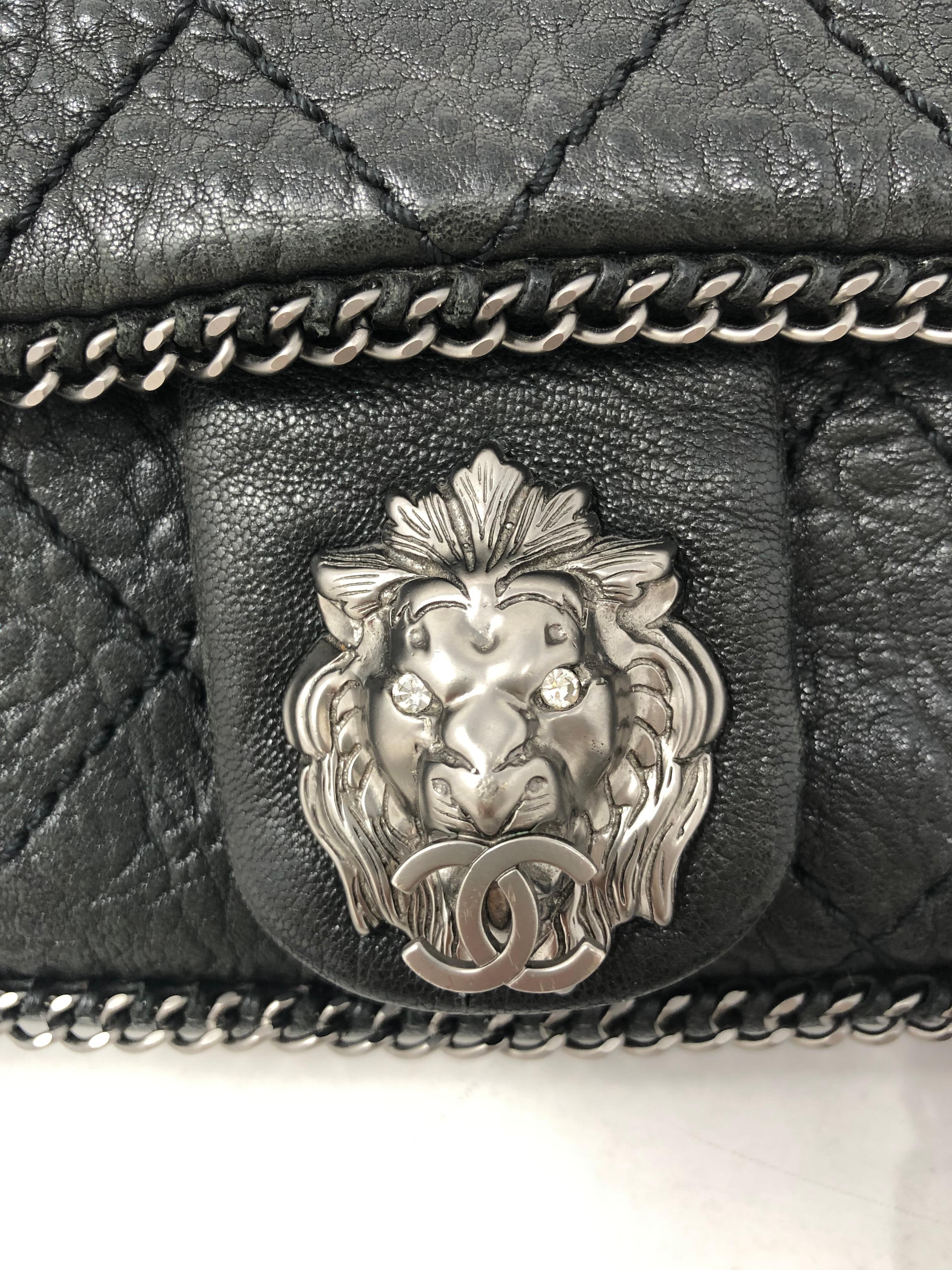 Chanel Black Leather Lion Bag  2