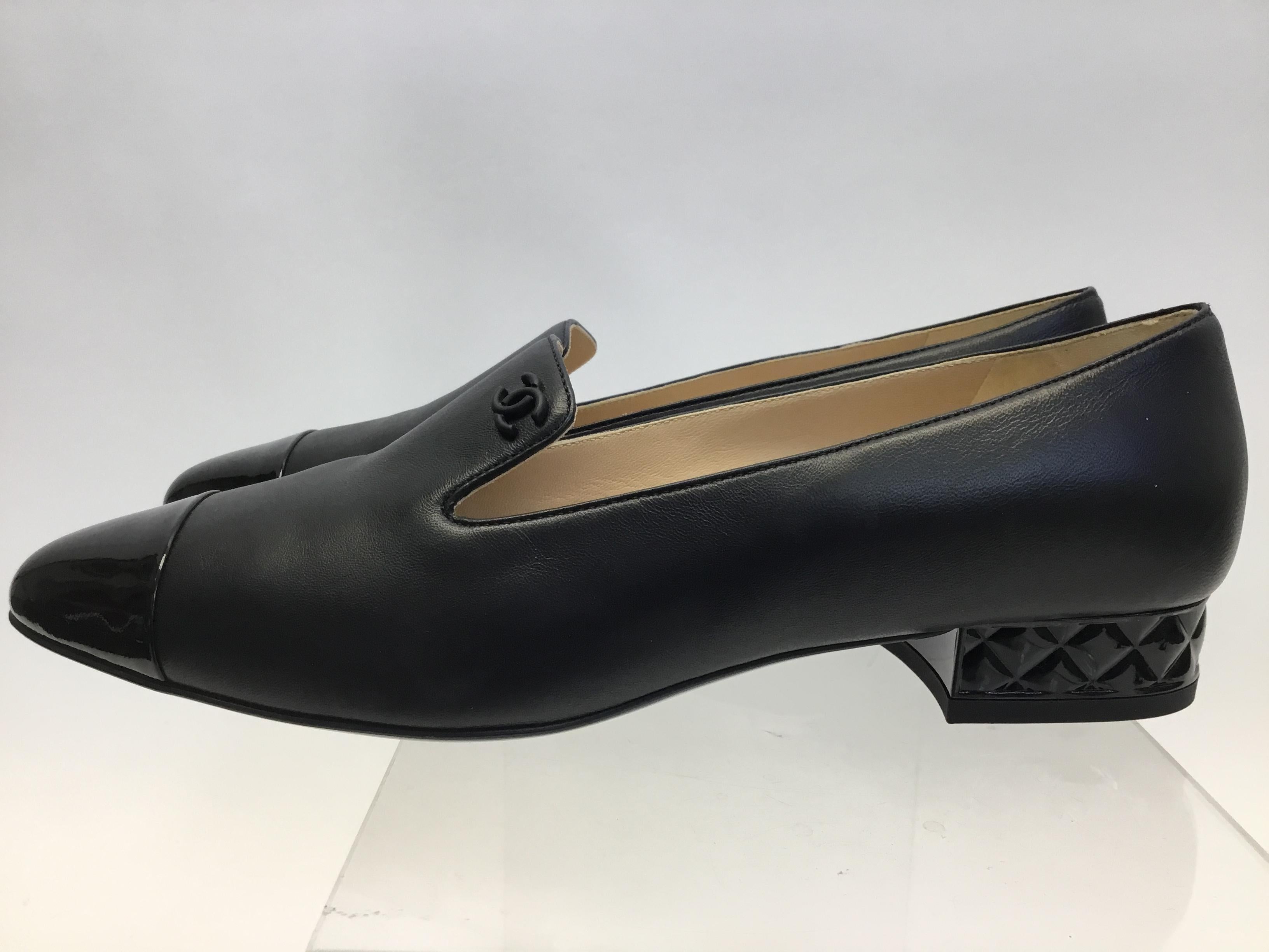 Women's Chanel Black Leather Loafers NIB For Sale