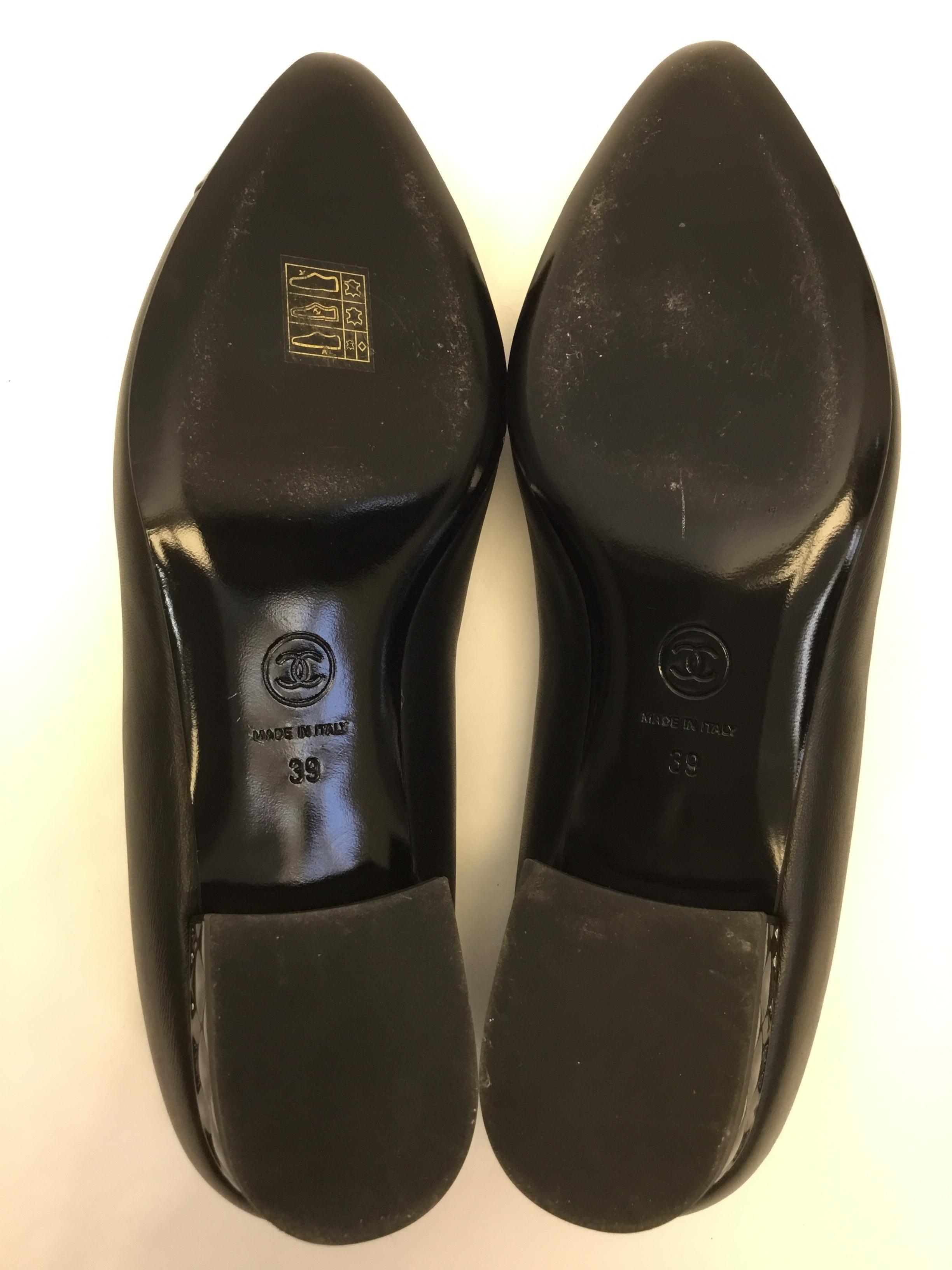 Chanel Black Leather Loafers NIB For Sale 3