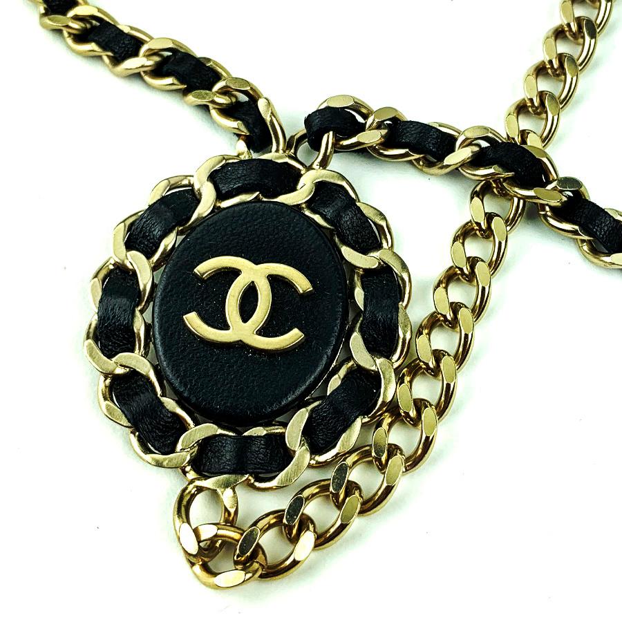 chanel leather necklace