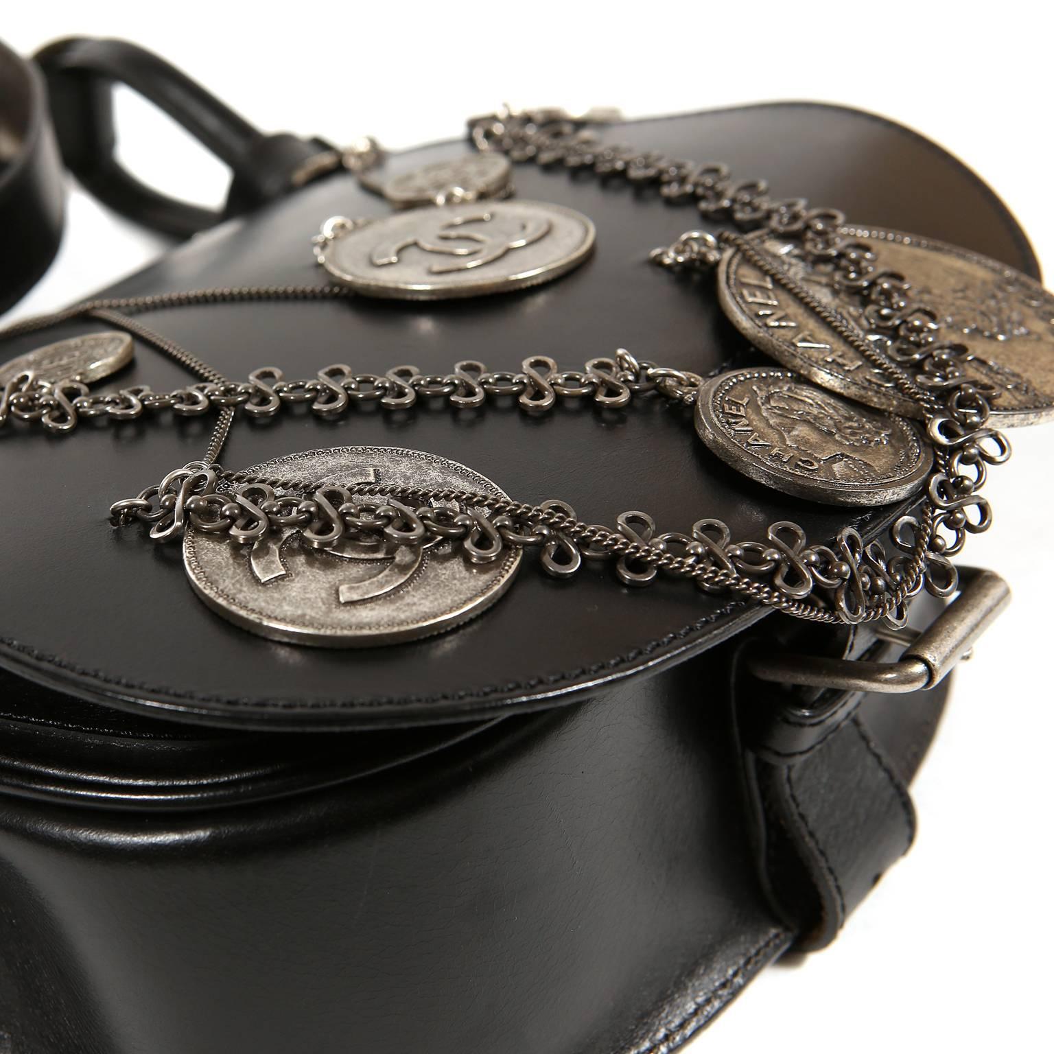 Chanel Black Leather Medallion Coins Saddle Bag- Runway 3