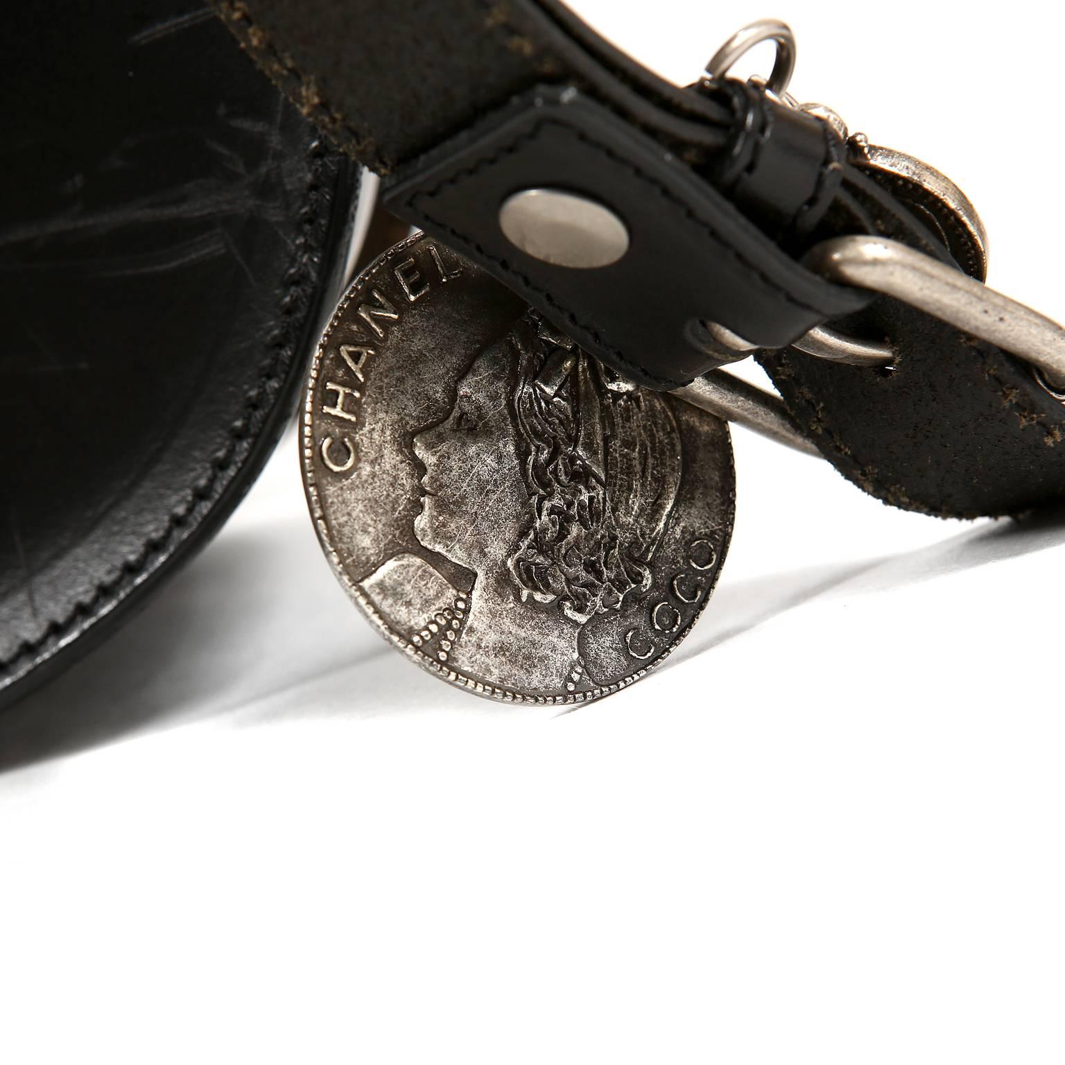 Chanel Black Leather Medallion Coins Saddle Bag- Runway 1