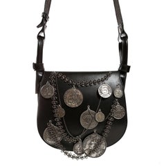 Chanel Black Leather Medallion Coins Saddle Bag- Runway