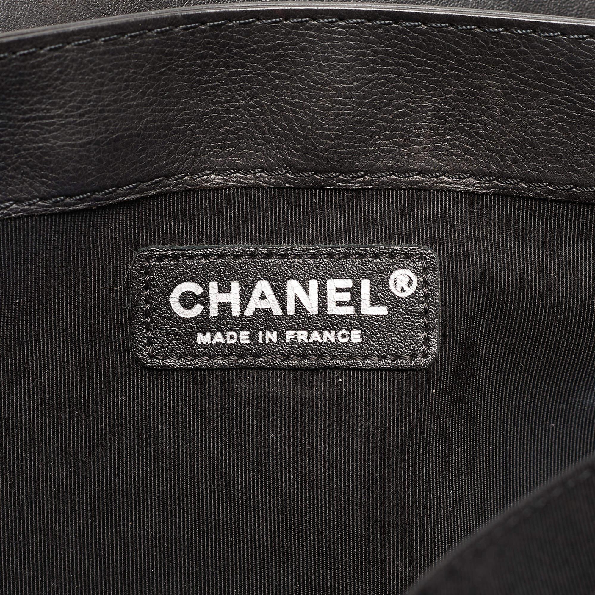 Chanel Black Leather Medium Boy Reverso Bag 5