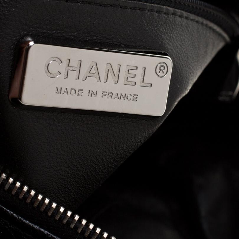 Chanel Black Leather Medium Chain Trim Luxe Ligne Bowler Bag 3
