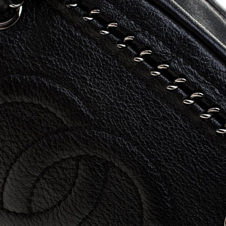 Chanel Black Leather Medium Chain Trim Luxe Ligne Bowler Bag For Sale ...