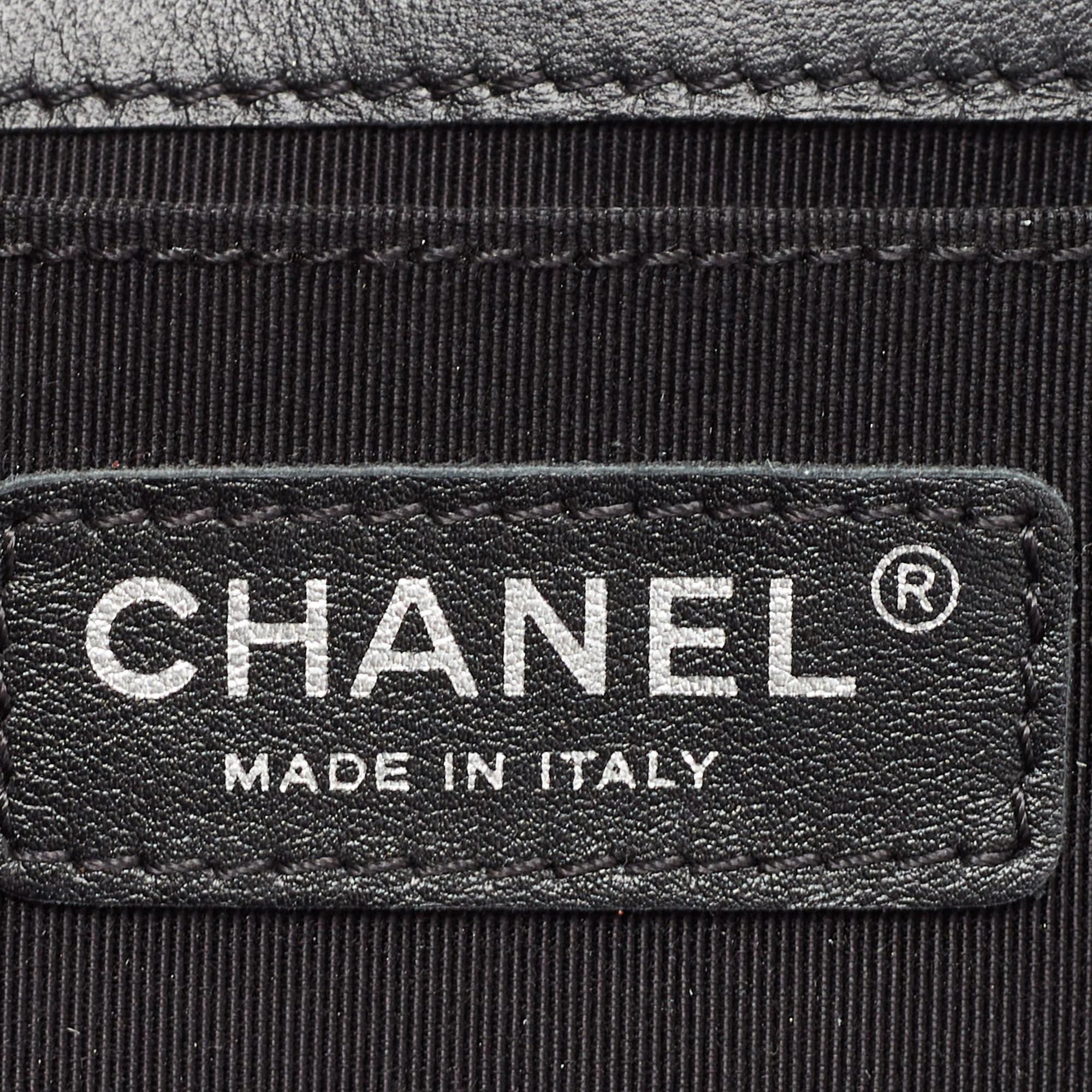 Chanel Black Leather Medium Enchained Boy Flap Bag 4