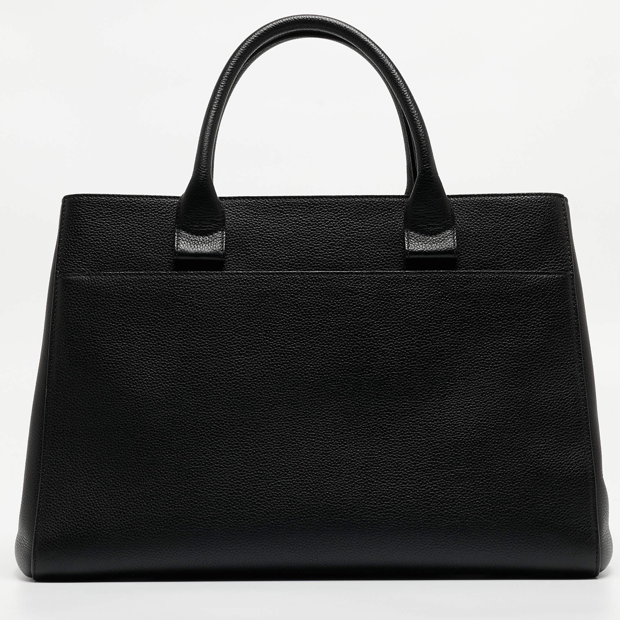 Chanel Black Leather Medium Neo Executive Shopping Tote 3