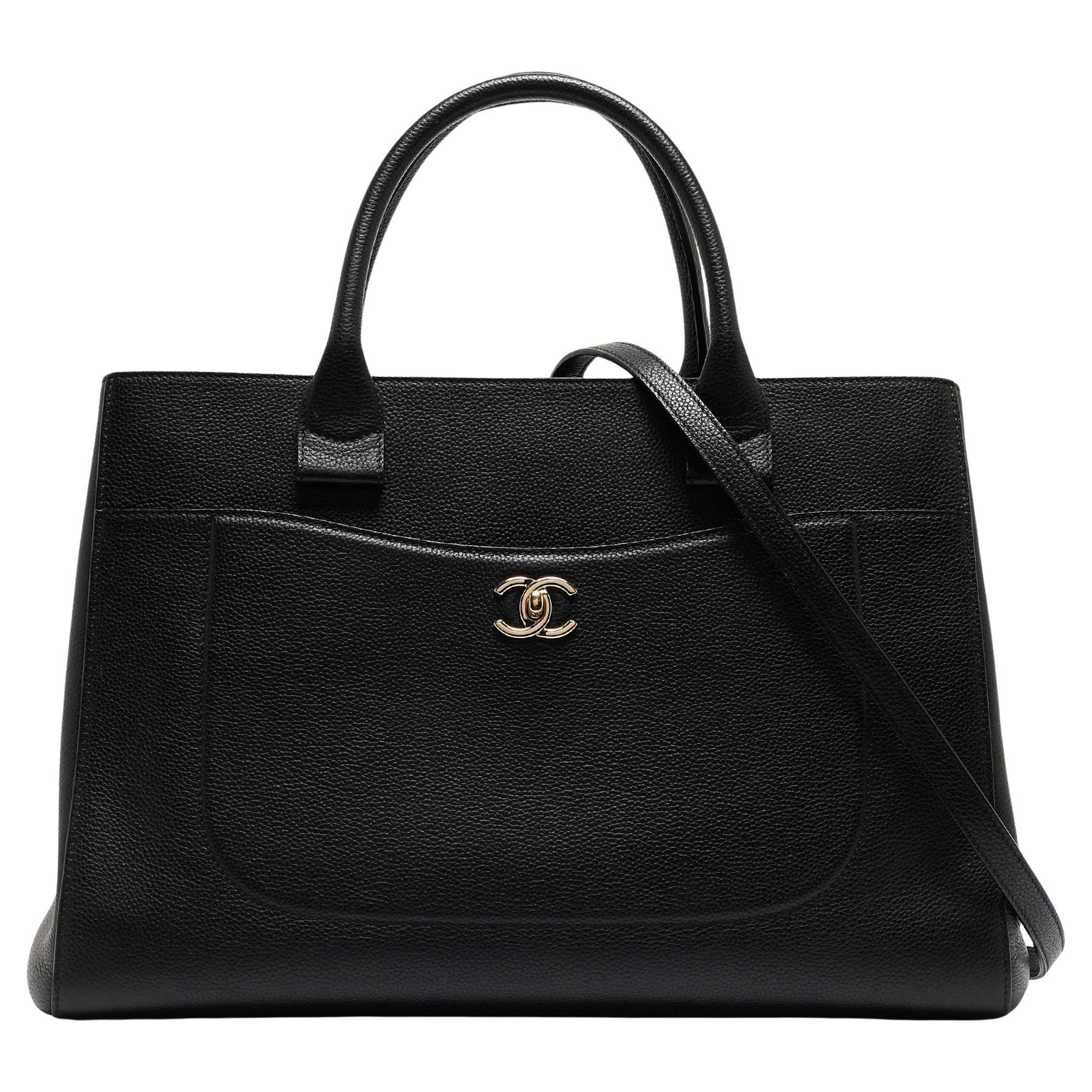 Chanel Black Leather Medium Neo Executive Shopping Tote