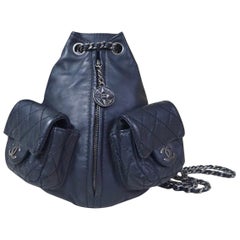 CHANEL Black Leather Mini Backpack