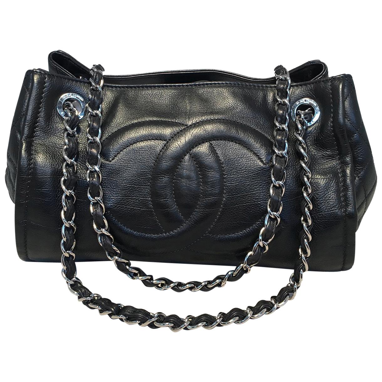 Chanel Black Leather Mini Duffle Shoulder Bag For Sale at 1stDibs