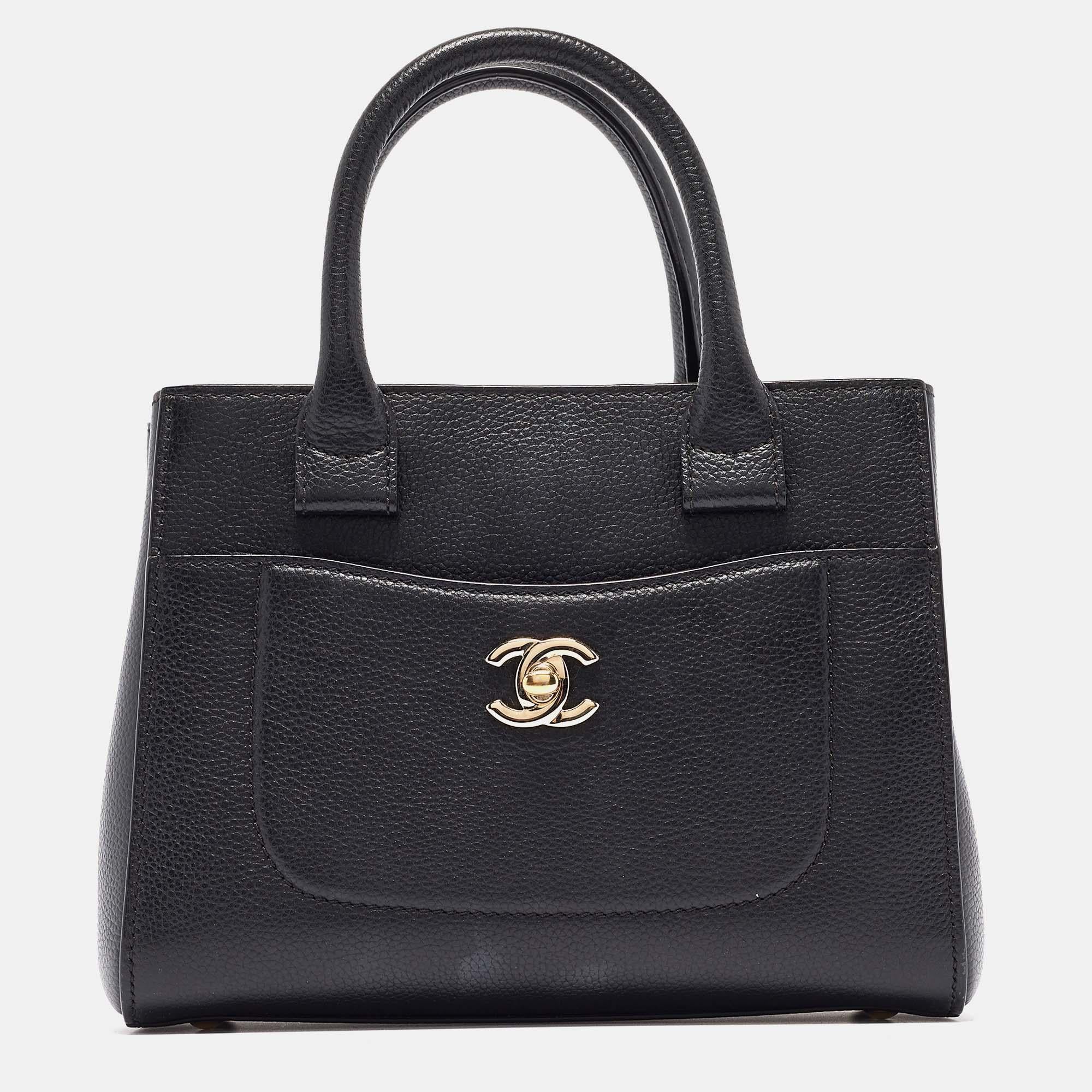 Chanel Black Leather Mini Neo Executive Tote 8